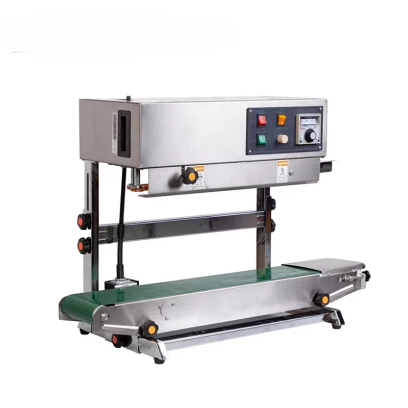 Continuous Vertical Film Band Sealer Machine Plastic Bags Automatic Foil Pouch Sealing Machine with Date Printing