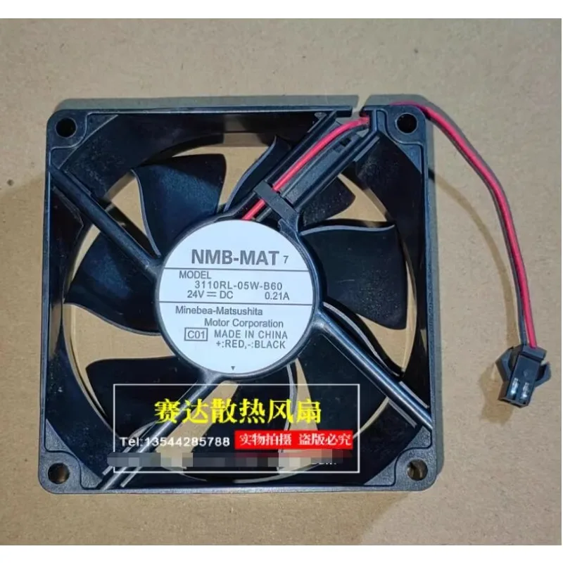 NMB 3110RL-05W-B69 C01 DC 24 V 0,21 A 80 x 80 x 25 mm 2-Draht-Server-Lüfter