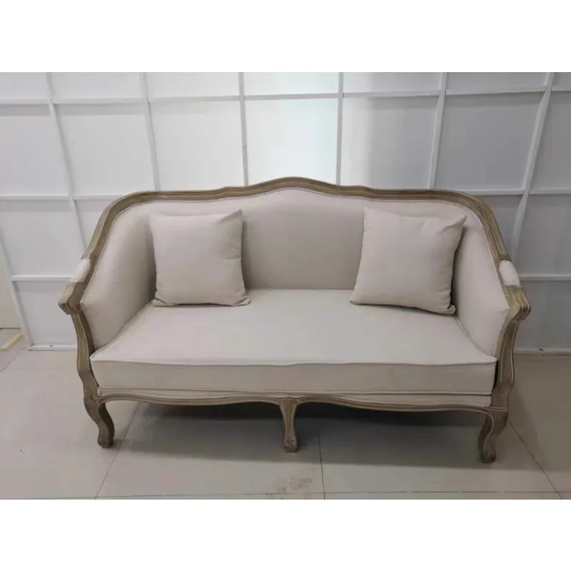 

Solid wood fabric sofa chair French wedding shop studio sofa living room coffee table