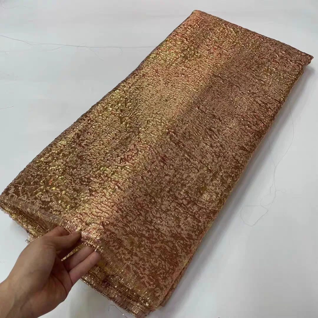 Nigeria Brocade Jacquard Fabric 2026 High Quality Lace Gilding African Lace Fabric French Luxury Dress for Women Party Dress