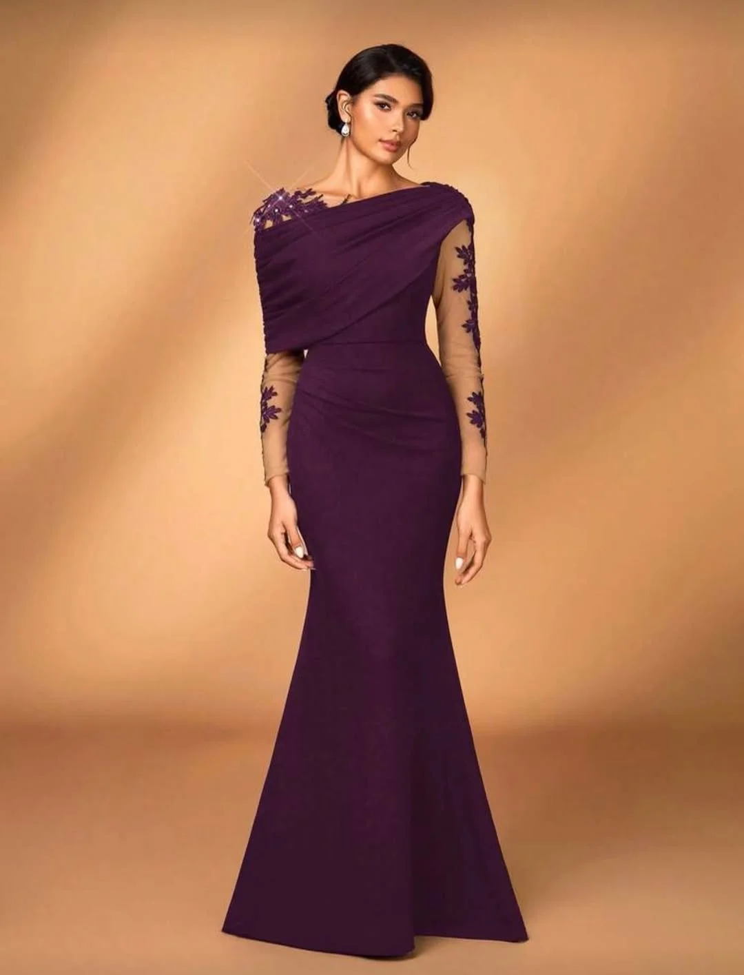 

Arabian Night Birthday Dress For Woman Formal Occasion Prom Gowns Floor-Length Purple Dresses on clearance sale Customized Drap