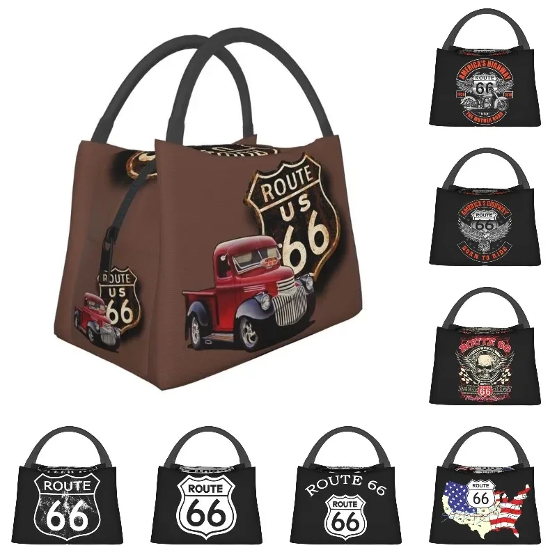 

Винтажная сумка для обеда Route 66, женская сумка-холодильник с термоизоляцией для обеда для работы, пикника или путешествий