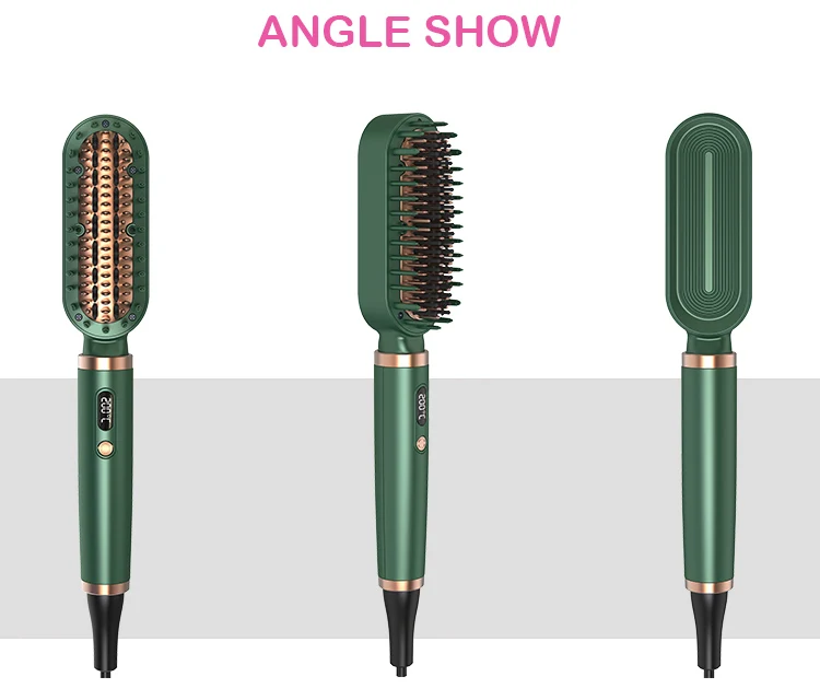 Ready Ship Portable Multi-Functional Hairbrush Electric Hair Straightener Smoothing Dryer Alloy Comb Anti-Scald Design Aluminum