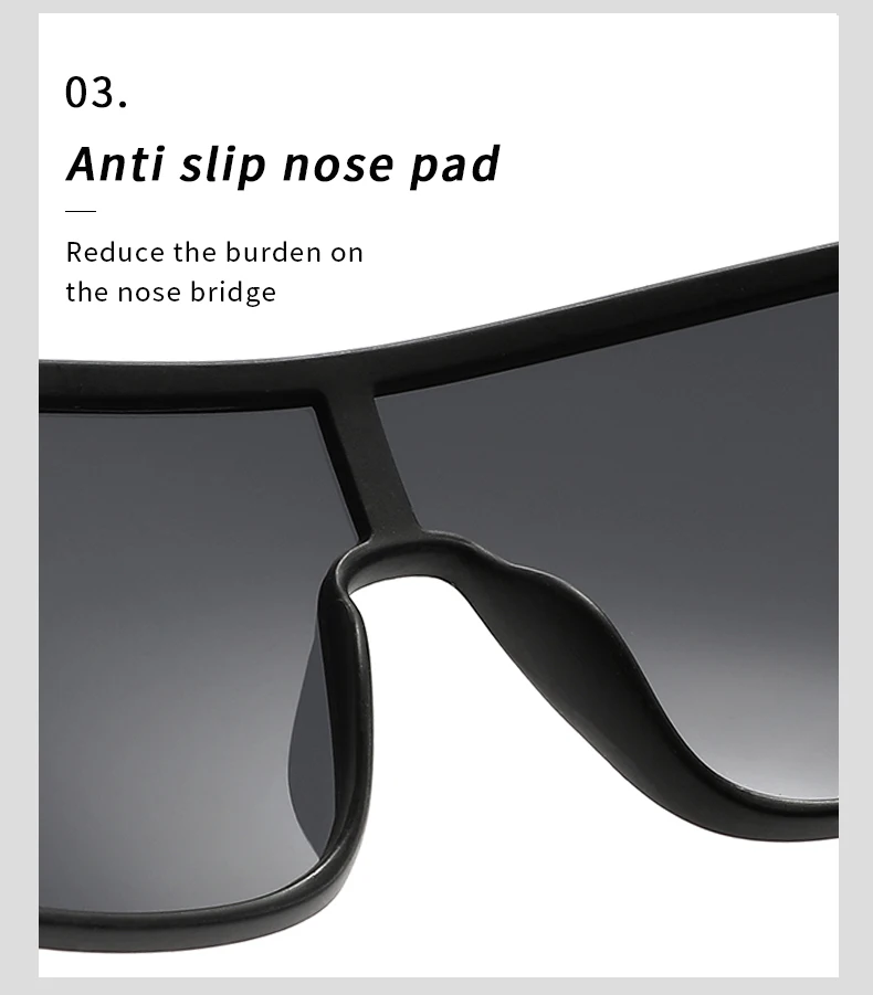 Modische polarisierte quadratische Sonnenbrille für Männer und Frauen, übergroße, blendfreie Fahrerspiegel-UV400-Sonnenbrille – Detail 7
