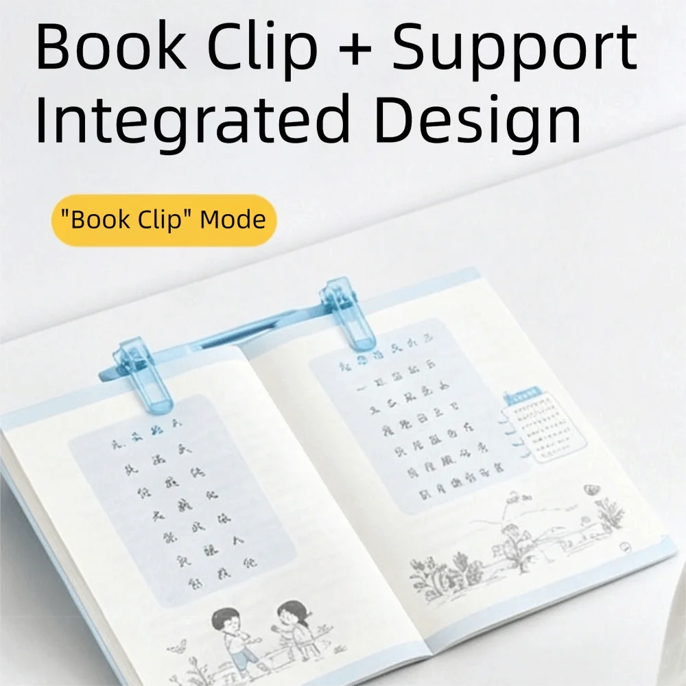 Foldable Reading Bookmark Holder Double Head 12° Book Clip Stand Non Slip Adjustable Support Desktop Reading Stand