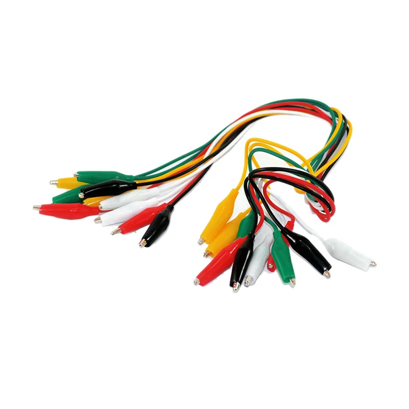 10pcs/set Electrical Alligator Clips DIY Test Leads clip Double-ended Crocodile Roach Jumper Wire kit