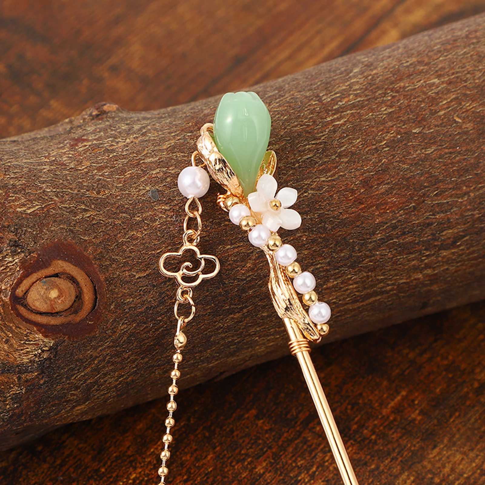 Pearl Hairpin Chinese Hanfu Hair Stick Vintage Tassel Golden Hair Clasp Chopstick 2023 New Retro Bride Wedding Hair Jewelry