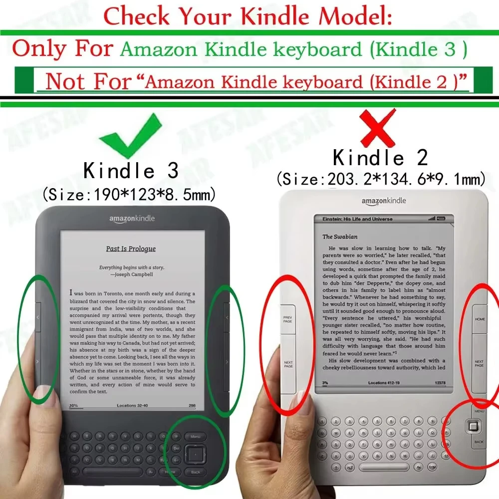 Case For Amazon Kindle 3 3rd Gen Keyboard Ereader Kindle D00901 Ultra Slim Leather Cover Flip Folio Funda Cases