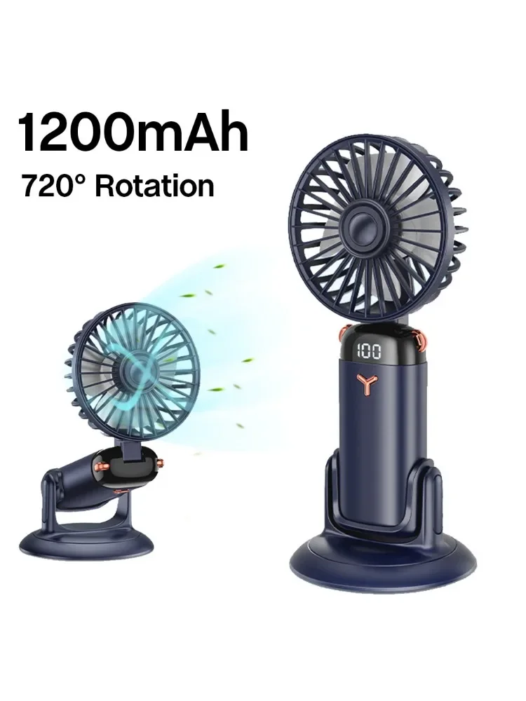 Nouveau Mini ventilateur et ventouse portables Ă 5 vitesses, pliable, suspendu au cou, Rechargeable, affichage pour bureau, salle de bain, salle de sport, maison, bureau