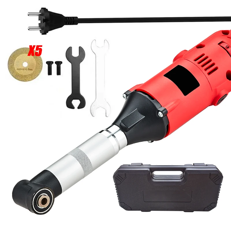 Mini Micro Angle Grinder Electric Multi-function Marble Tile Elbow 90 Degree Stone Cleaning Cutting Polishing Grinding Machine