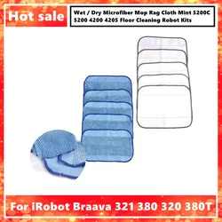 Wet / Dry Microfiber Mop Rag Cloth For iRobot Braava 321 380 320 380T Mint 5200C 5200 4200 4205 Floor Cleaning Robot Kits