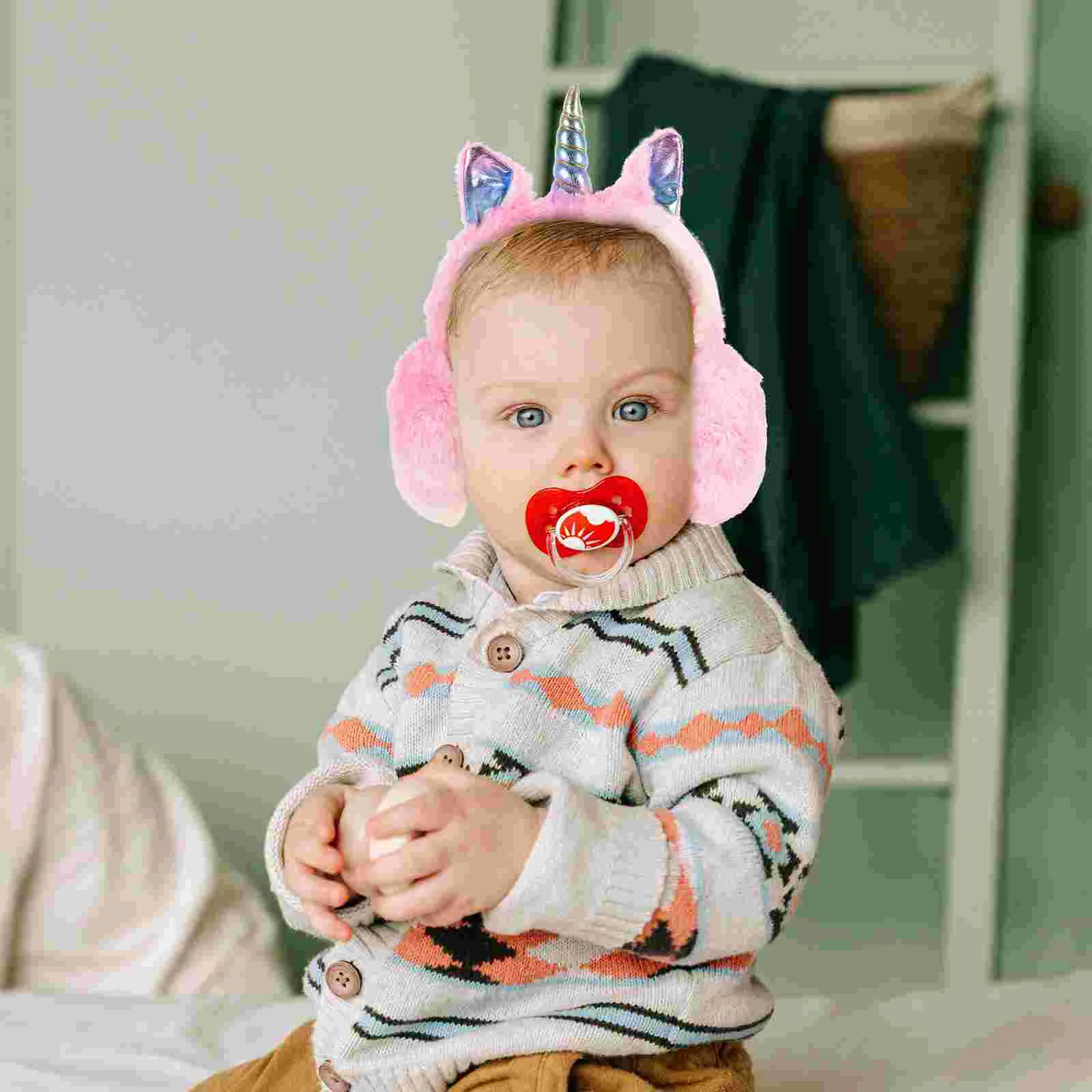 Unicórnio rosa crianças meninas defensores pele bandana headbands capa de inverno mais quente pelúcia dos desenhos animados