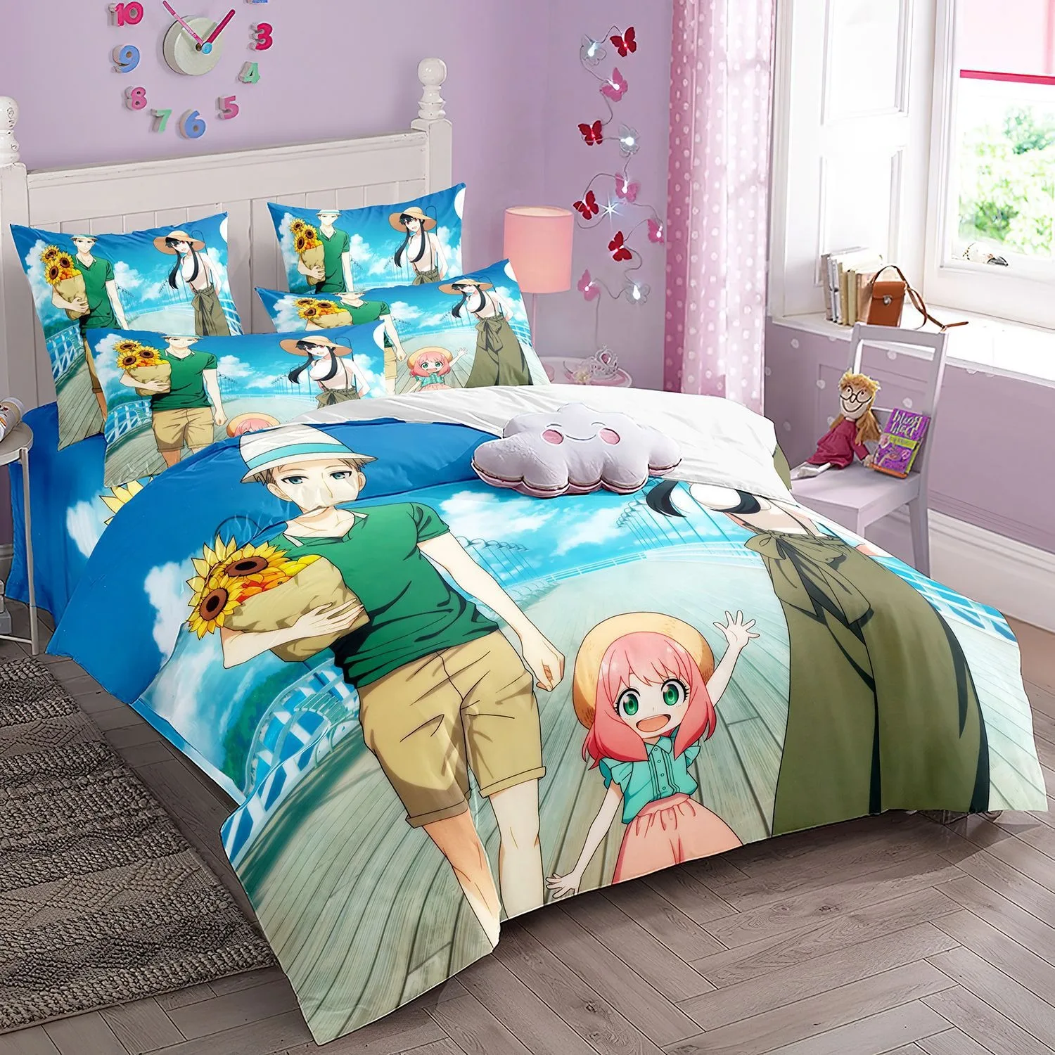 Spy X Family Anime Bedding Set, Anya Duvet Cover,Quilt Cover for Boys and Girls, Single, Twin, Queen Size