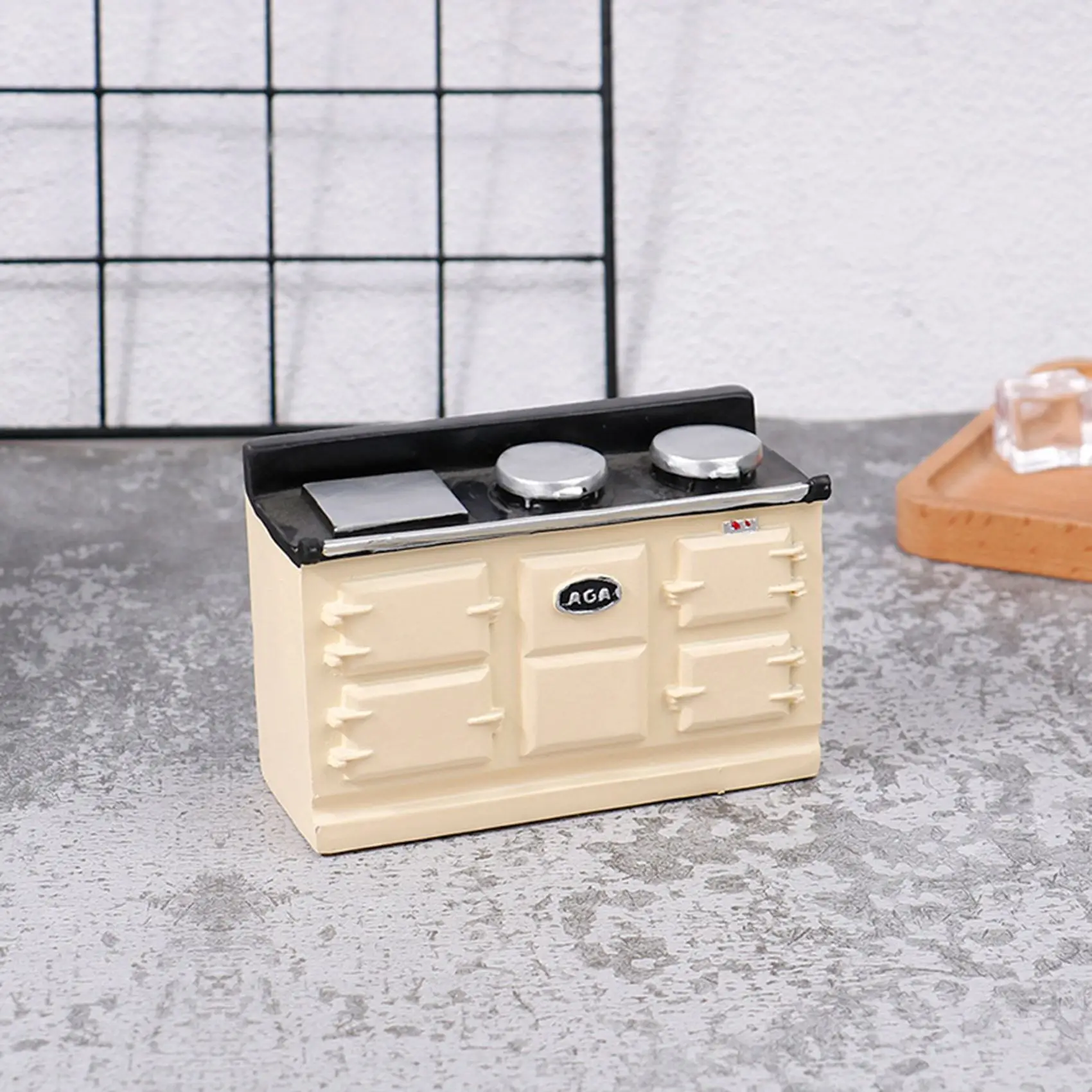 Estufa de Gas en miniatura para casa de muñecas, estufa de transferencia de calor de tres orificios de simulación para accesorios para casa de muñecas, B49B-1/12
