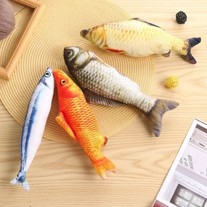 Offre spéciale : Jouets pour chat en peluche, imitation poisson, pour le jeu et la stimulation, accessoires pour chat, fournitures pour animaux de compagnie