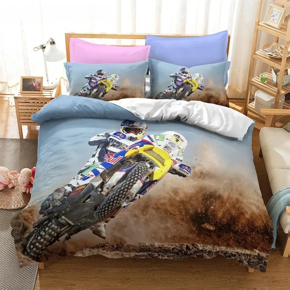 

Fashion Motorcycle Bedding Set For Bedroom Soft Modern Bedspreads Comefortable Kids Duvet Cover Quilt Cover And Pillowcase