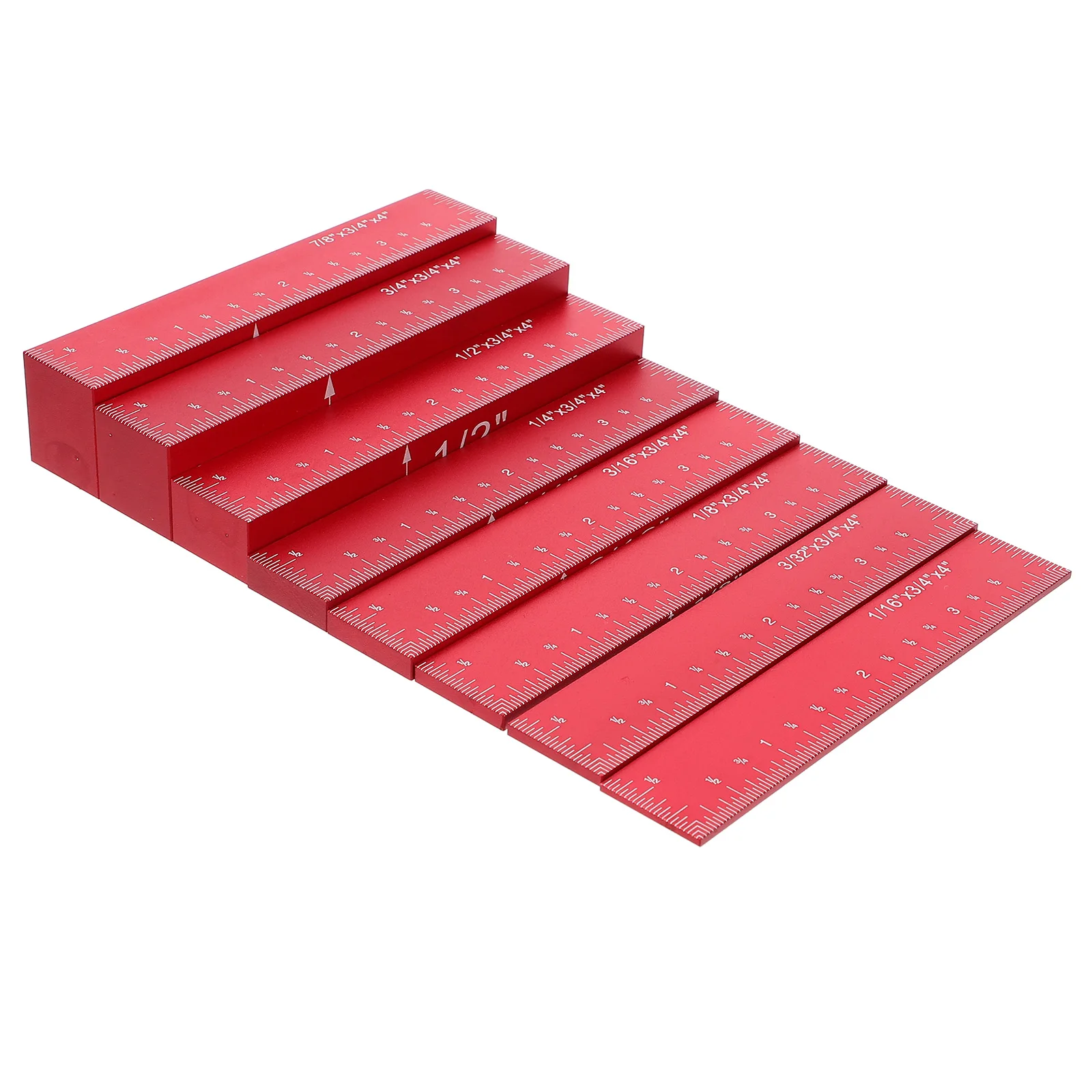 

8pcs Measuring Blocks Height Gauge Tools Aluminum Setup Blocks for Woodworking Table Saw Accessories Precision Measurement Long