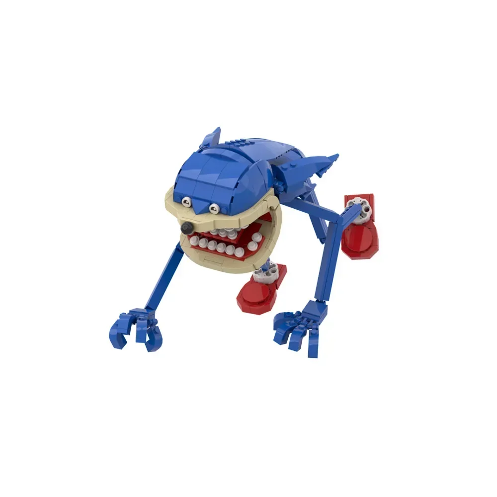 Gobricks MOC Blue Hedgehog Sonics Building Blocks Model Horror Game Sinful Hedgehog Action Figure Assembly Bricks Halloween Gift