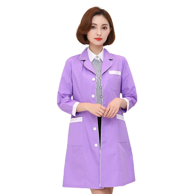 

Medical institution Uniform Doctor Nurse Outfit Lab Robe Beauty Salon Workwear Pockets Clothing for Women Sanitary nursing