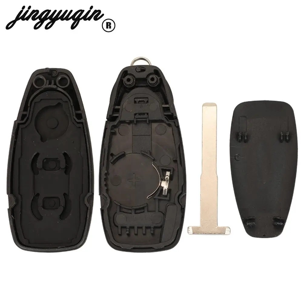 jingyuqin 3 Buttons For Ford Focus C-MAX Fiesta 2011- 2016 Remote Car Key Shell Case HU101 Balde fob Replacement