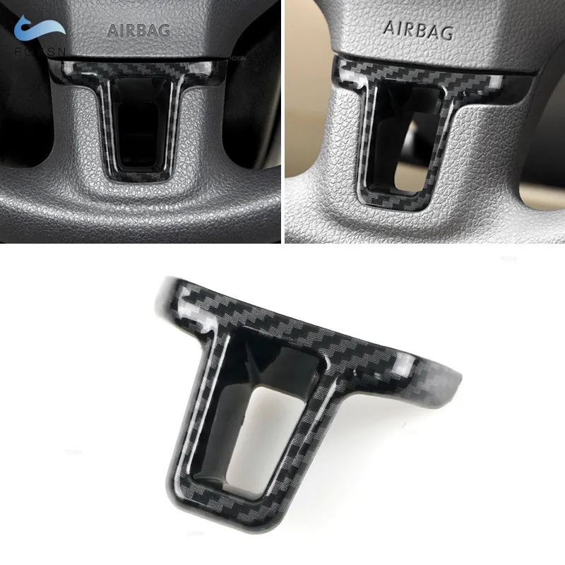 Para VW Golf 6 MK6 Bora Jetta Polo Eos Touran Caddy accesorios de coche ABS fibra de carbono volante cubierta de marco inferior embellecedor