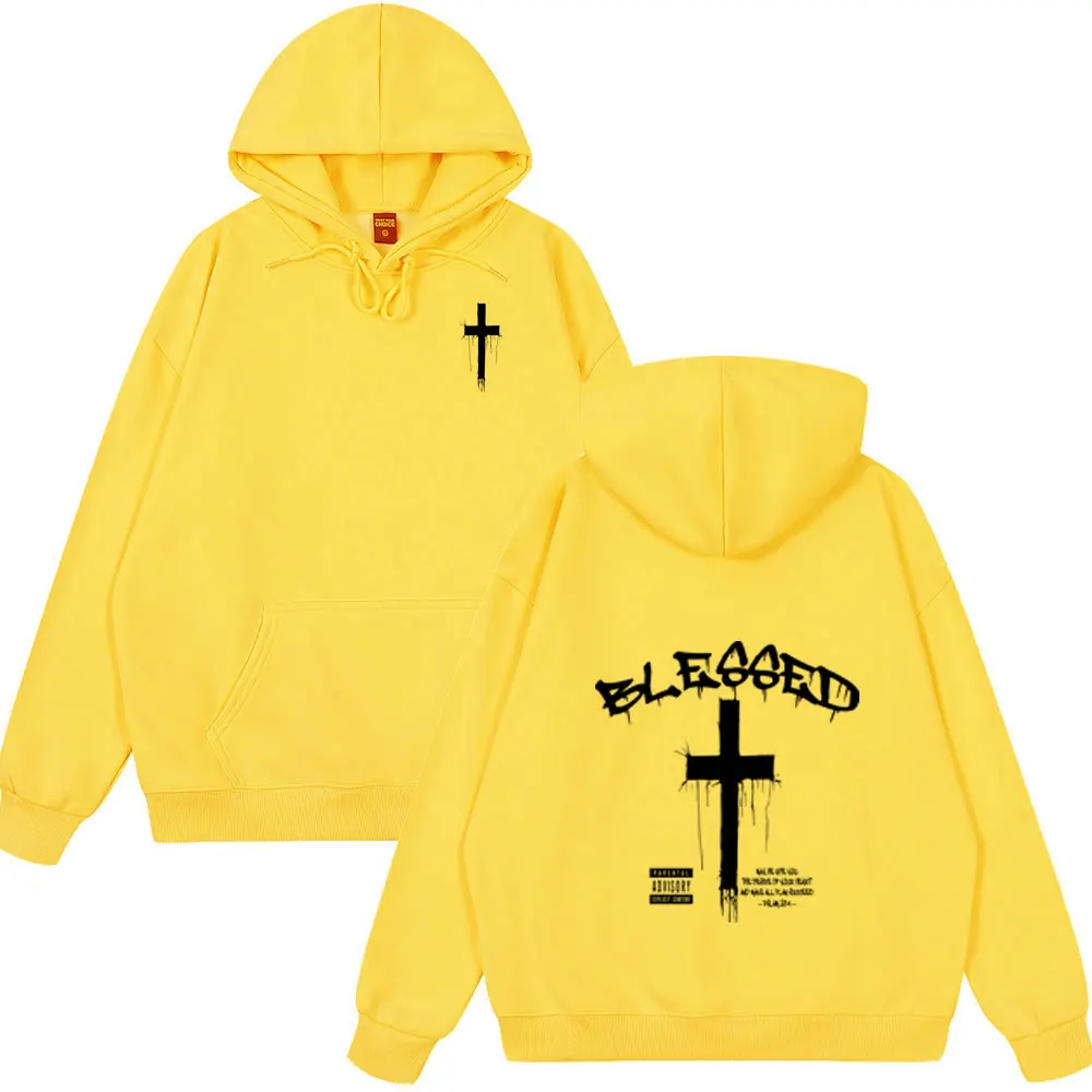 المسيحية يسوع المباركة الكتاب المقدس الآية هوديس الرجال النساء أزياء عارضة قمم طويلة الأكمام المتضخم نمط يرتدي خمر الشارع الشهير #5