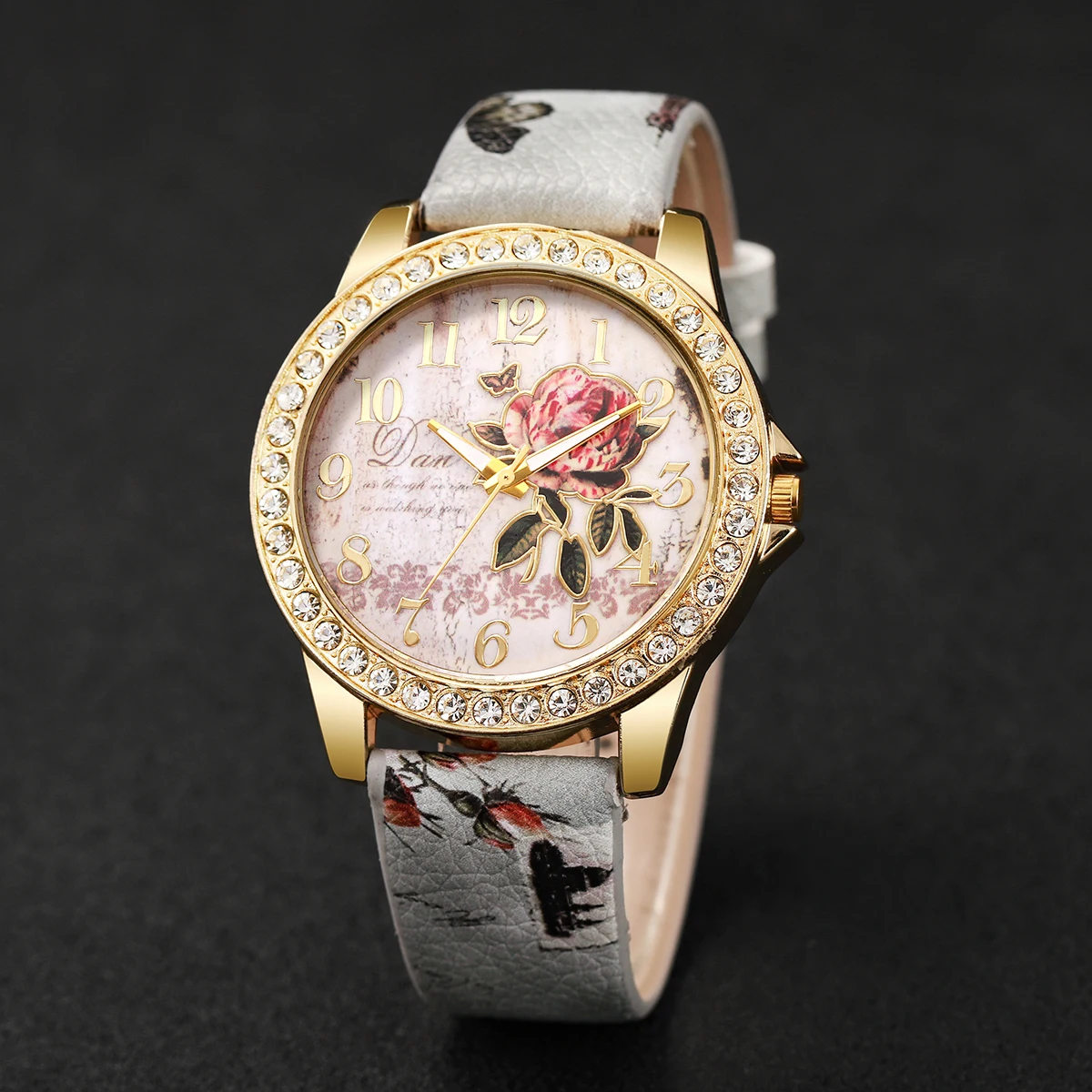 2pcs/set Women's Watch Retro Trendy Arabic Numeral Scale Dial Elegant Quartz Watch Combination Set (Box Not Included)