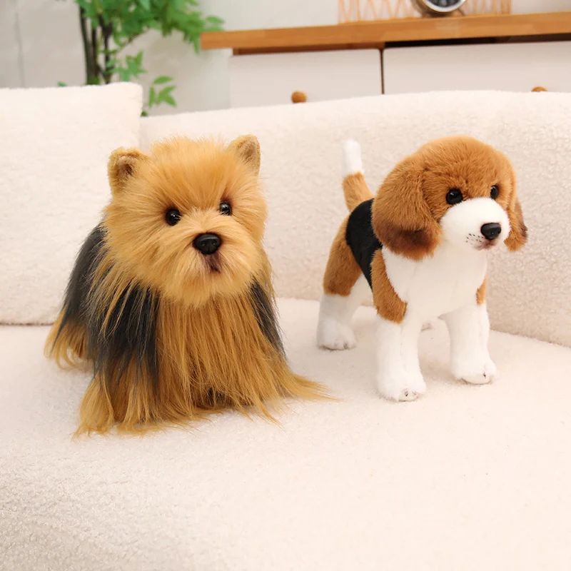 

Cute Plush Yorkshire Beagle Real Life Toy Cartoon stuffed Animals Soft Simulated Puppy Pet Doll Kids Girls Lovely Gift