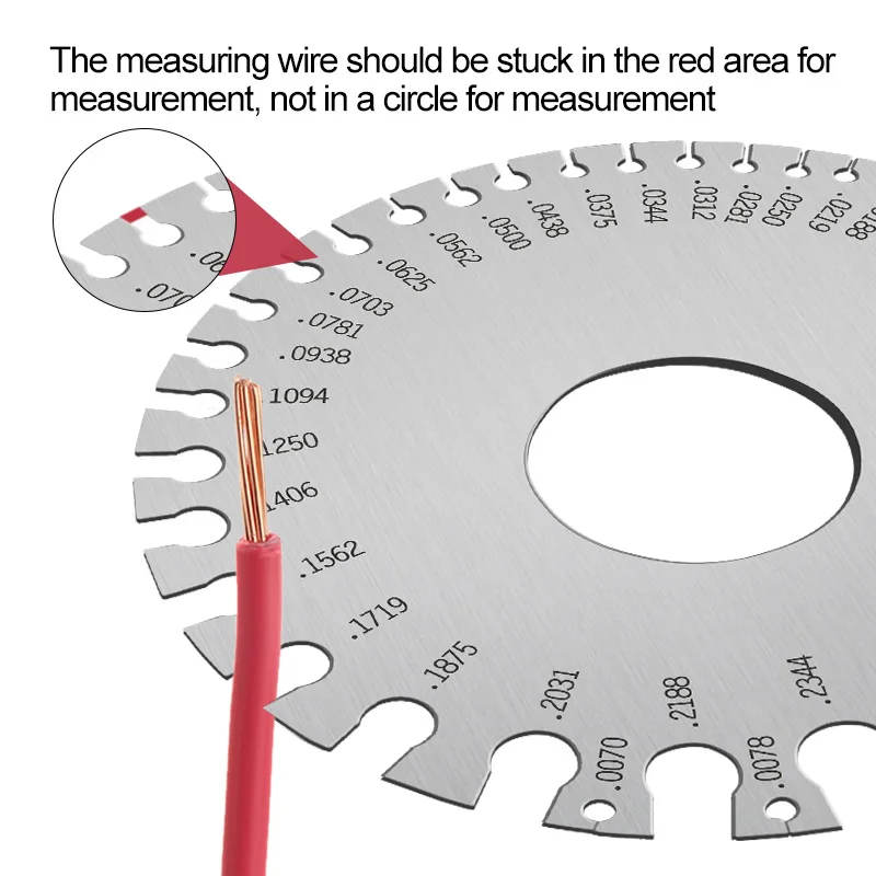 Stainless Steel 0-36 Center Finder Round AWG SWG Wire Gauge Thickness Ruler Gauge Diameter Measuring Sheet Measurer Tool