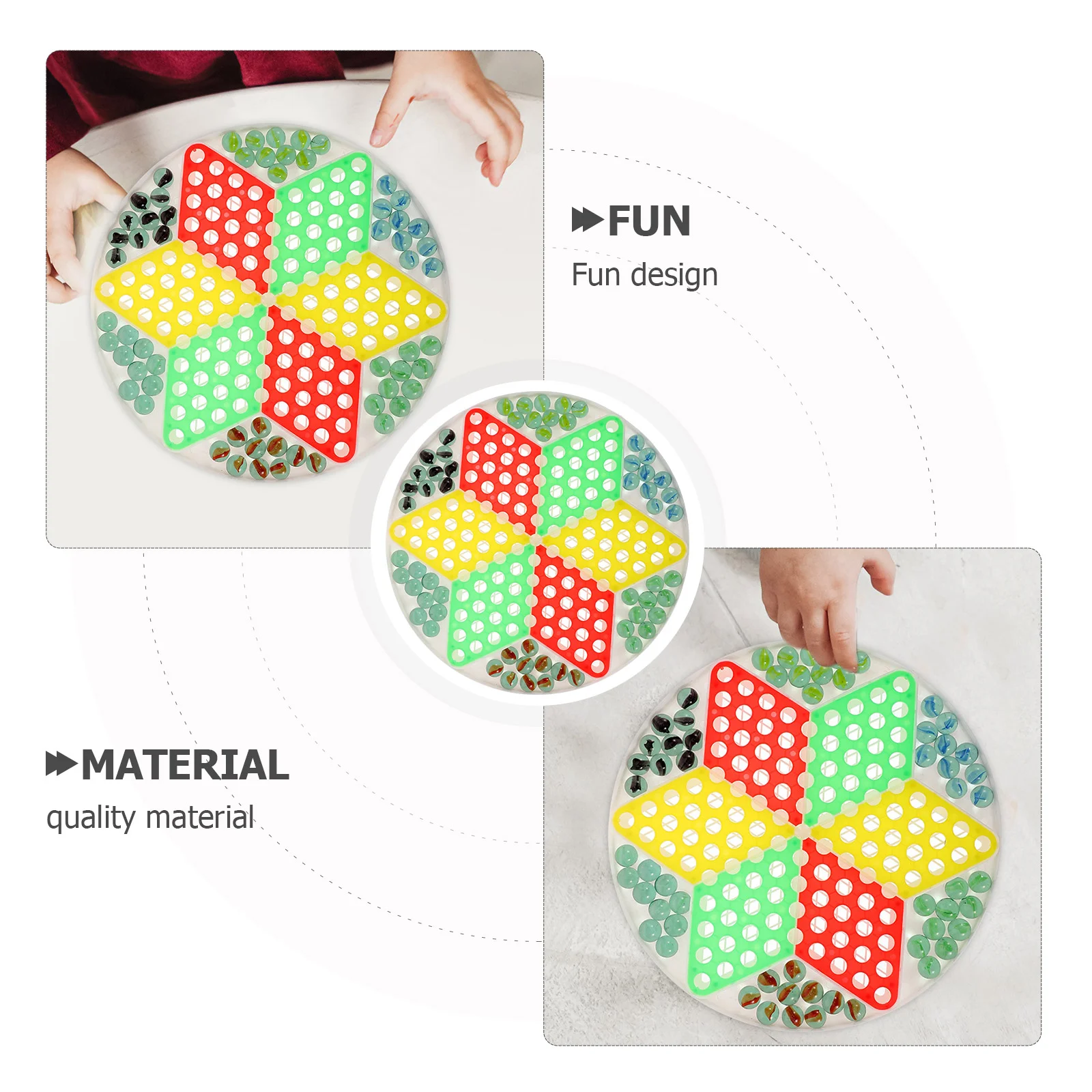 Chinese Chequers Game Checkers Board Kids Educational Toy Chess for Glass Bead Intelligence Marbles Child