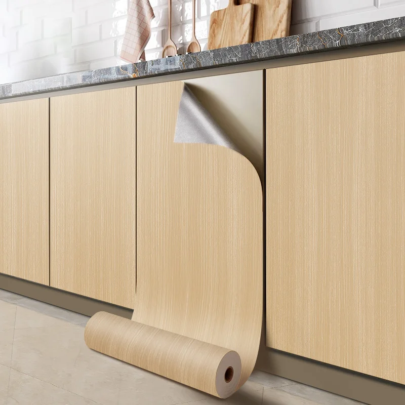 

Wood Grain Waterproof Sticker Oil Proof Self-Adhesive Countertop Film Heat Resistant Thick Wallpaper Countertop Renewal Vinyl