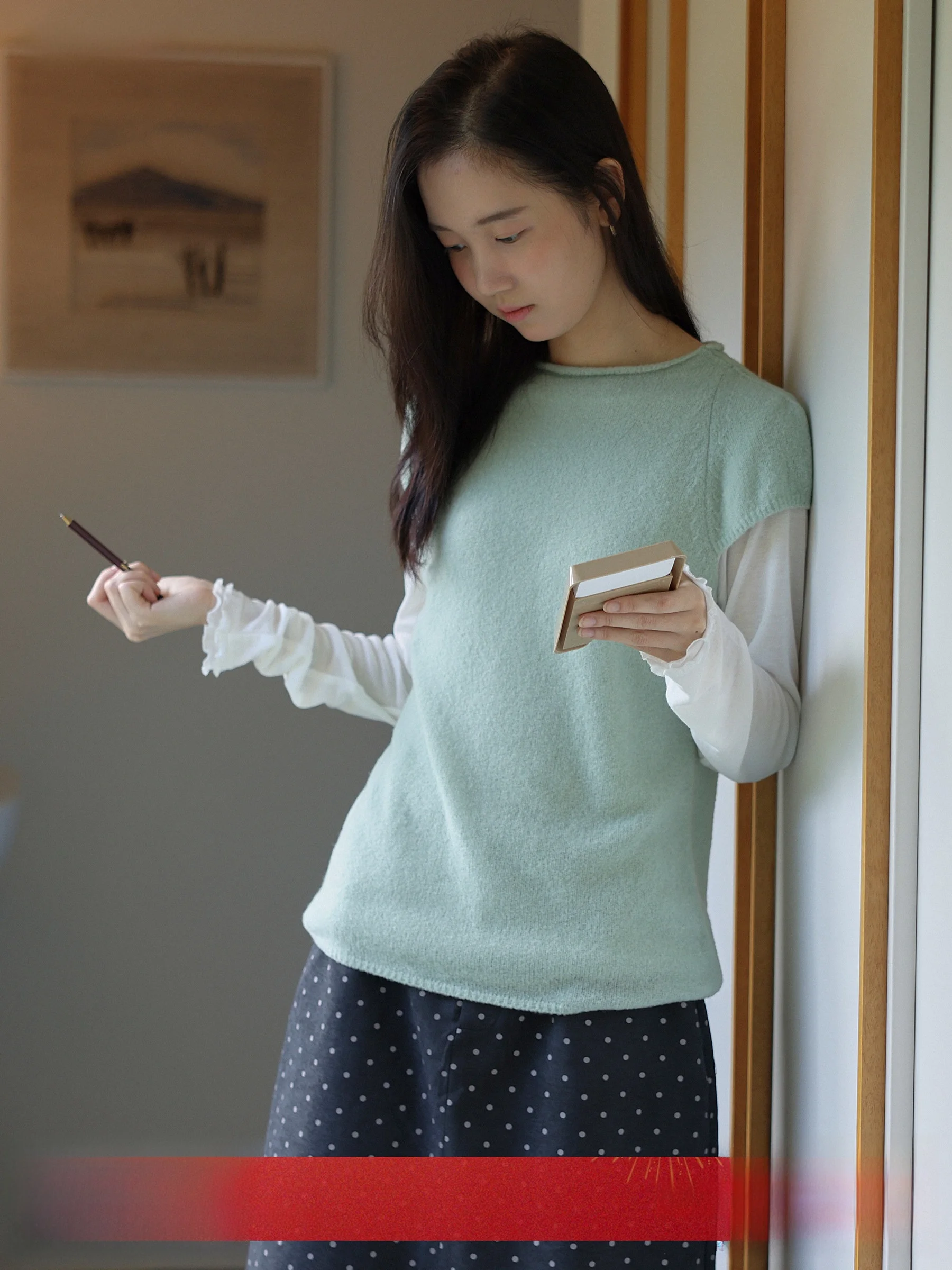 

Munn Women's Soft Wool Blend Knitted ort Sve round Ne Base Layer Top French Sle oulder Insertion Casual Wear