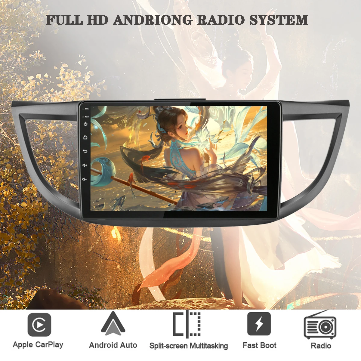 Android 14 8G+128G 2Din Car DVD Autoradio Stereo Headunit Tape Recorder GPS Navigation Monitor For Honda CRV 2012 - 2016 Carplay