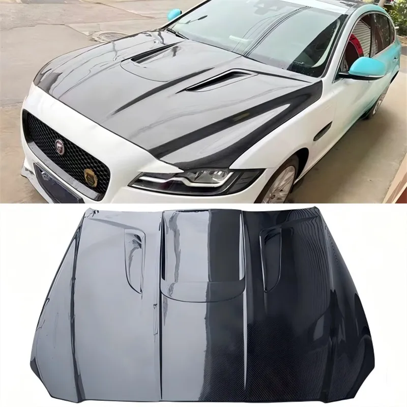 

For Jaguar XF XFL 2016-2020 Real Carbon Fiber Hood Engine Cover Hood Car Headliner Hood Cover Upgrade Auto Parts Kit