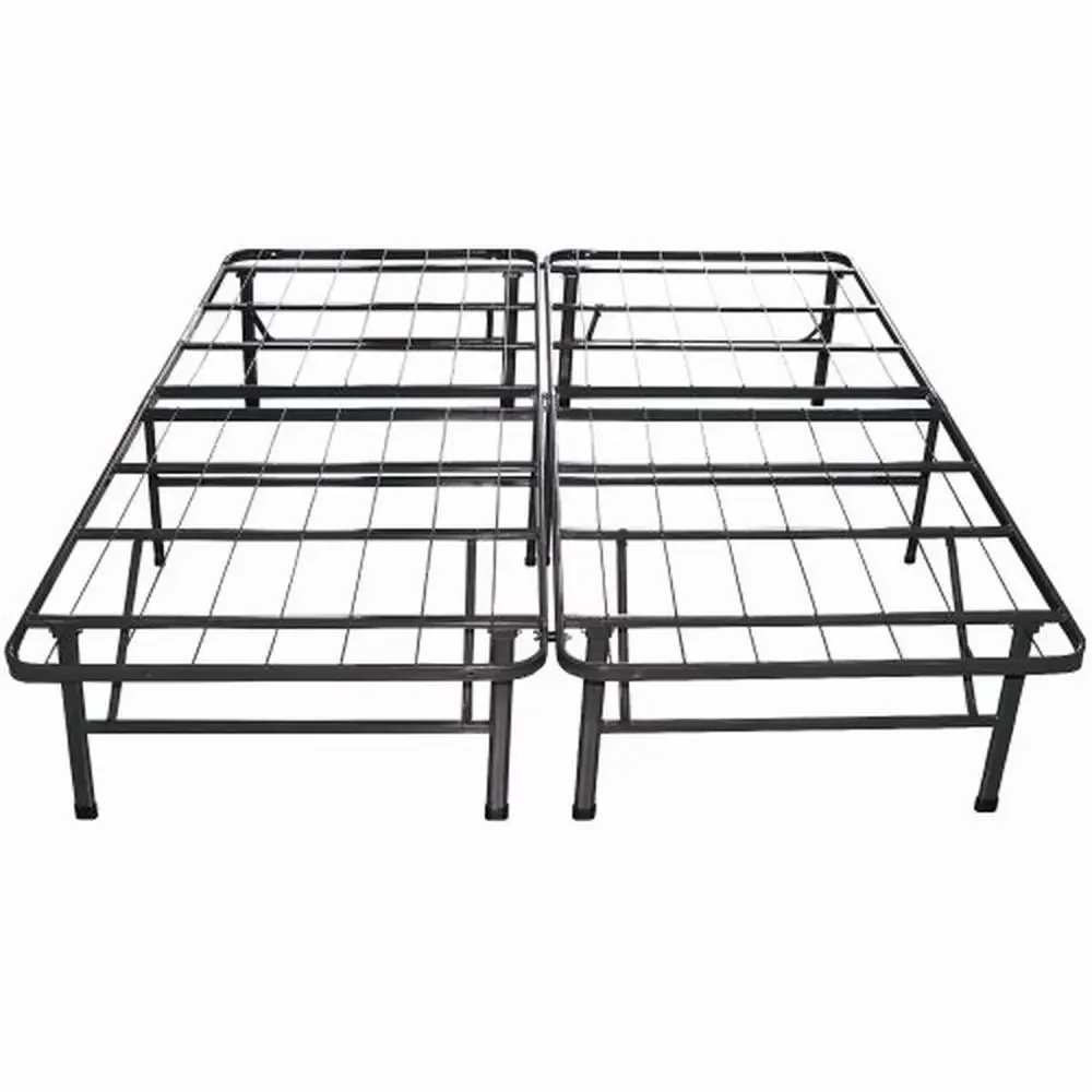 Marco de cama con plataforma de Metal, almacenamiento para debajo de la cama, tamaño King, sin resorte de caja, capacidad de 1500 libras, color negro