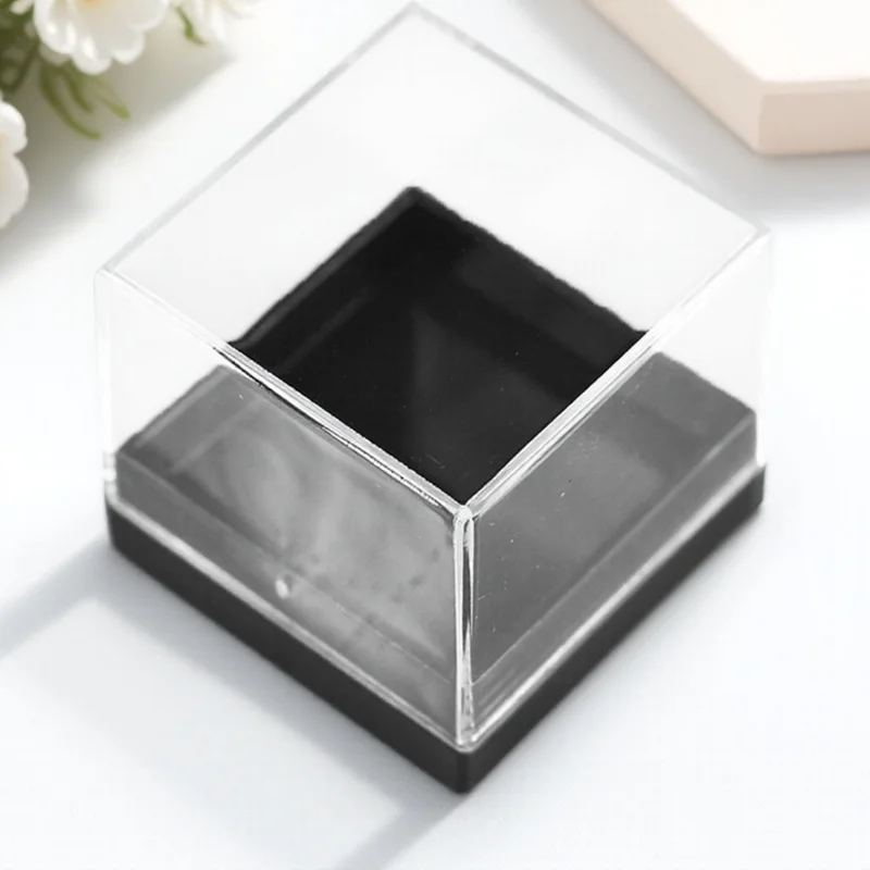 

12Pcs Clear Cube Mineral Display Boxes Square Plastic Specimen Storage Case Transparent Storage Organizer for Mineral Samples