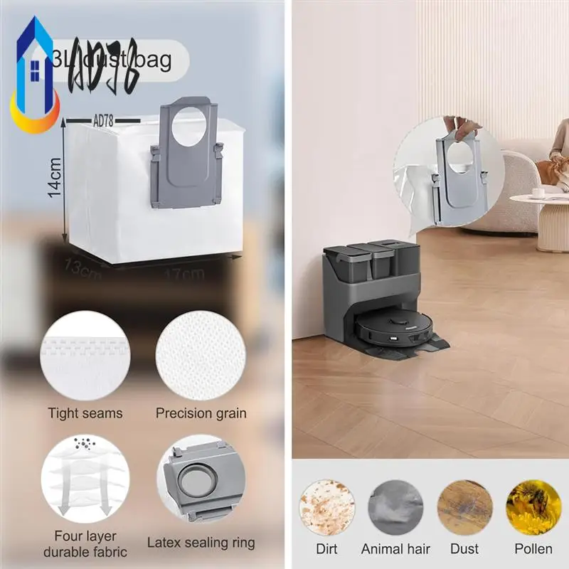 

AD78-For Roborock S8/S8+S8 Pro G20 Vacuum Cleaner Main Side Brushes Hepa Filters Mop Cloths Dust Bags Replacement Parts