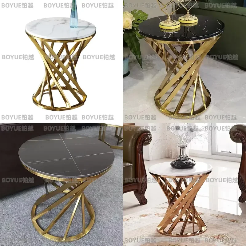 for Modern Luxury Marble Coffee Table Stainless Steel Side Table Removable Desktop Eco Friendly Durable Living Room Furniture