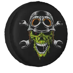 Biker Zombie Skull Spare Wheel Tire Cover Universal for Toyota RAV4 Jeep RV SUV 4WD 4x4 Vehicle Accessories 14