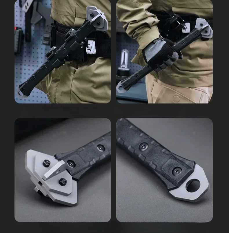 Outdoor Multi-purpose Self-defense Lightweight Tactical Hammer Vehicle Mounted Fire Breaking and Dismantling EDC Tool