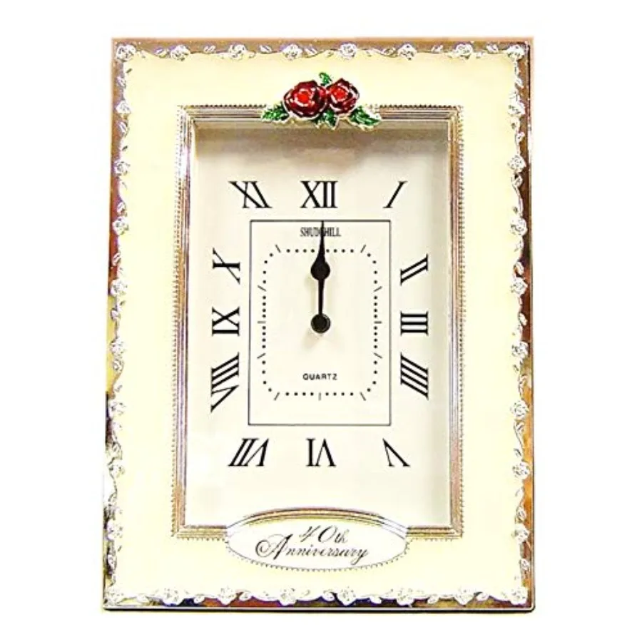 

Happy Ruby Wedding Quartz Table Clock Gift Present