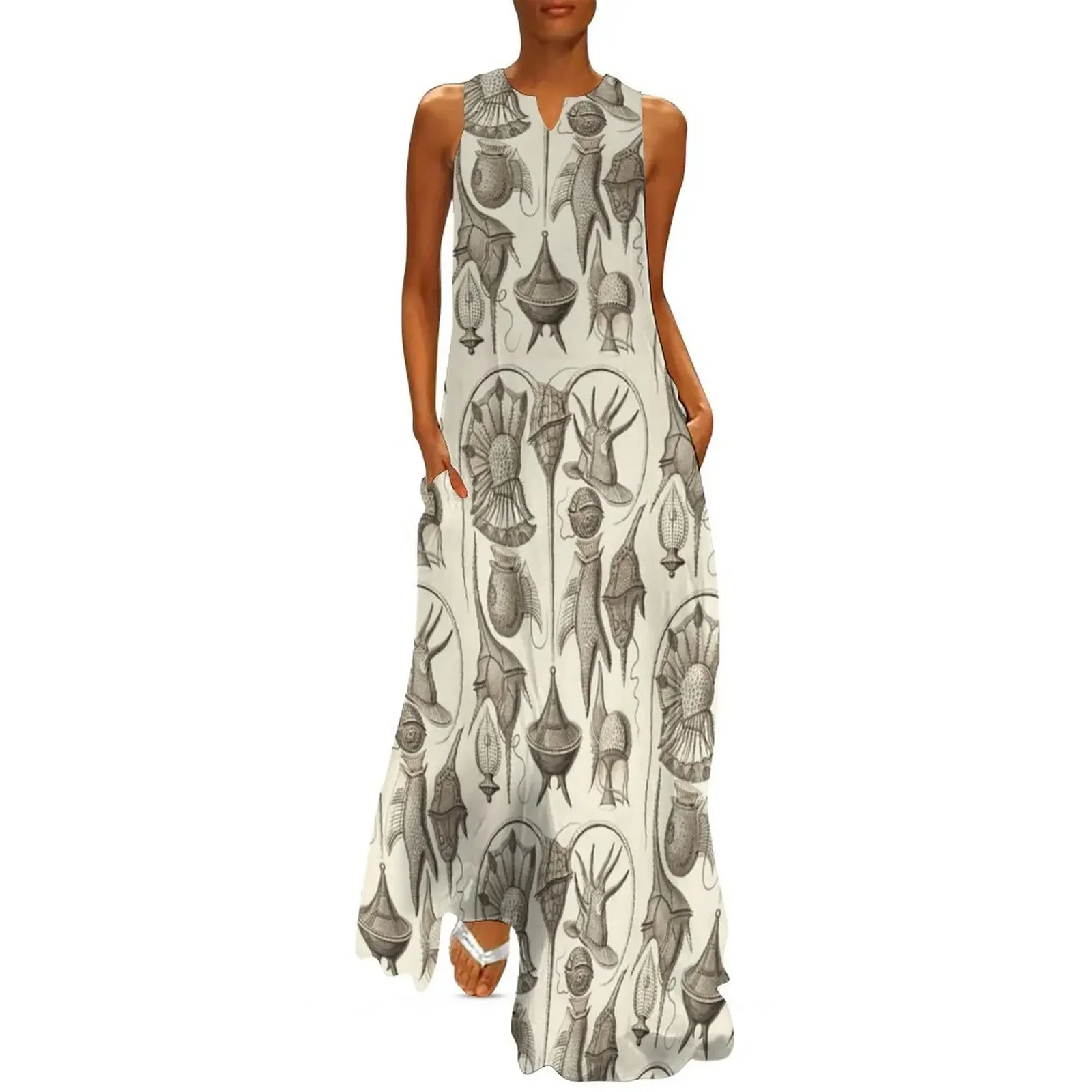

Ernst Haeckel Peridinea Plankton Wenge Long Dress womens dress summer dresses elegant guest wedding dress