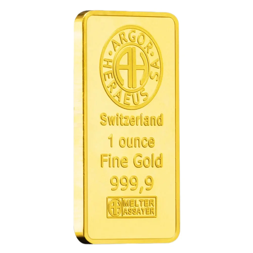 Switzerland Argor-Heraeus Golden Plated Bar Souvenir Coin Non-currency Independent Serial Number Business Gift Collection Coins
