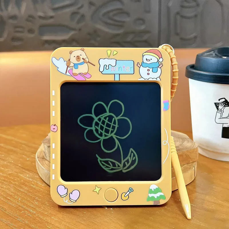 Kreatywny brelok z tabliczką do rysowania z motywem kapibary, zabawny brelok antystresowy dla uczniów, zawieszka do torby, zabawka do rysowania.