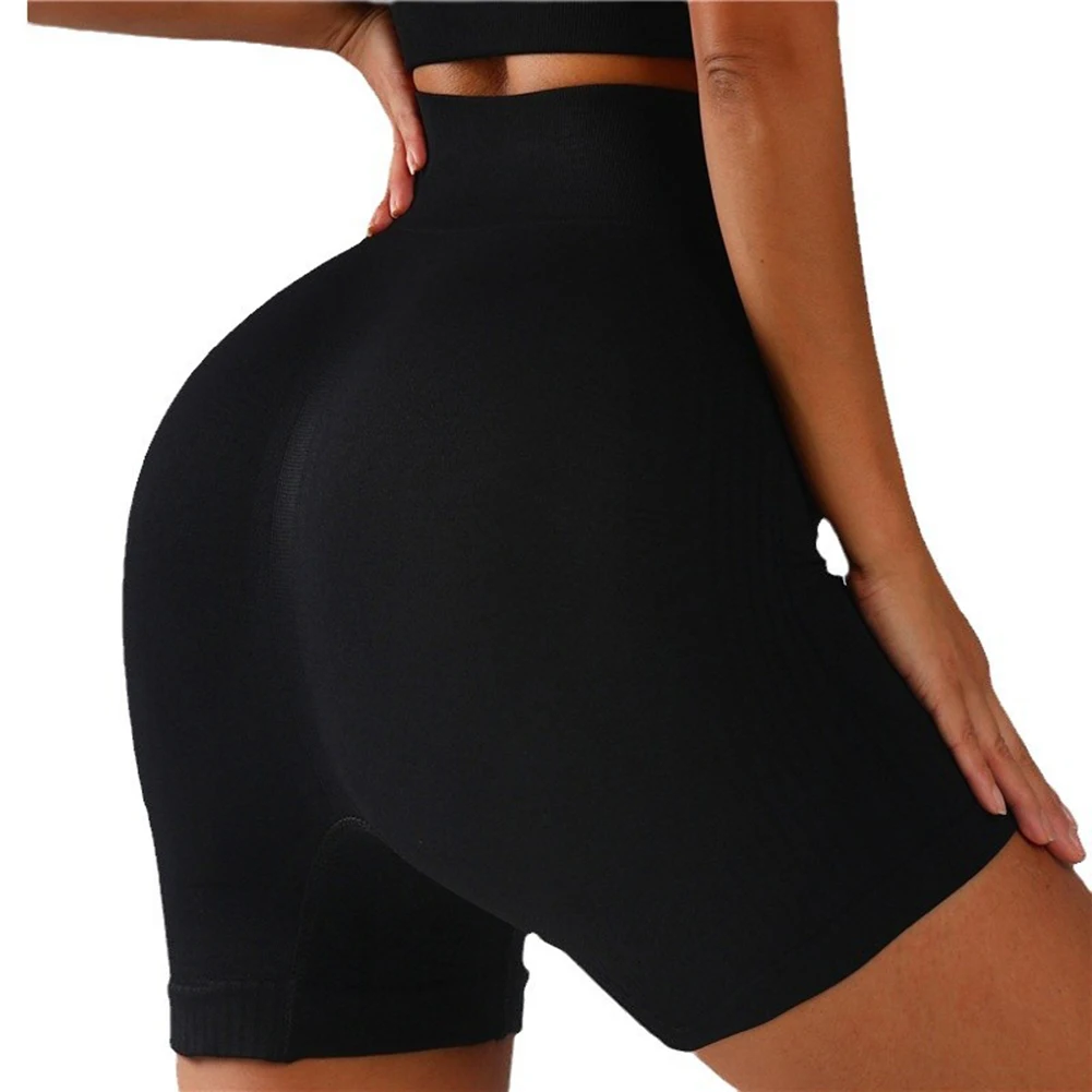 Waist 56cm, Hips 64cm, Length 34cm High Waist Fitness Shorts Brand New Condition Medium Stretch Elasticity Outdoor Workouts