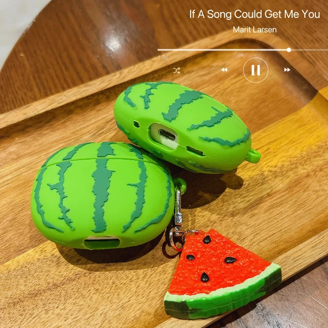 

Simulation Fruit 3D Watermelon Cute Earpods Case for Airpods 4 1 2 3 Pro 2 Wireless Earphone Cover Charging Box For Airpods Pro