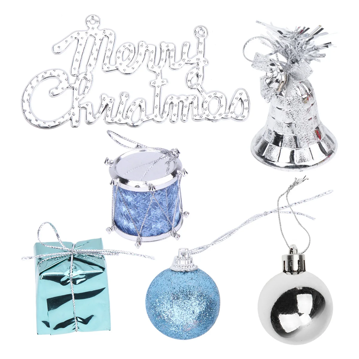 

32Pcs Christmas Hanging Pendant Sky Blue Christmas Ball Decoration Xmas Tree Hanging Decor Gift for Friends