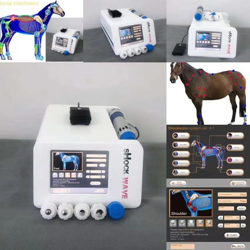 TopElec Portable Veterinary Eswt for Horse Extracorporal Equine Shockwave Therapy Pain Rehabilitation Professional Racecourse Us