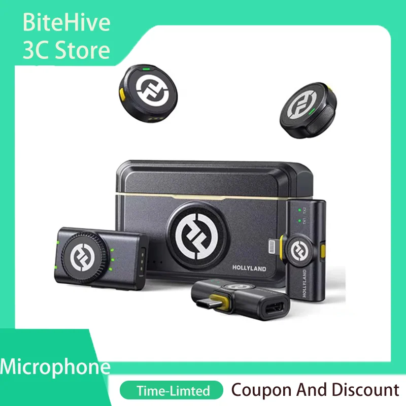 Hhollyland Lark M2 M2S Wireless Lavalier Microphone Type-C Noise Reduction 48kHz 24bit 116dB SPL NiTi 2.4GHz Live Streaming