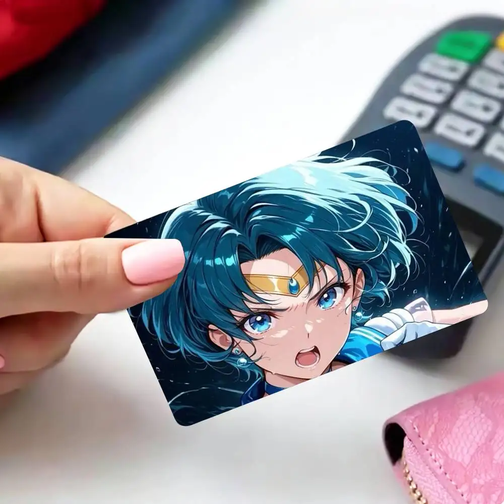 Ami Mizuno Sailor M-Mercury 4pcs 1Set Card Stickers Small Waterproof Chip 4PCS Card Sticker